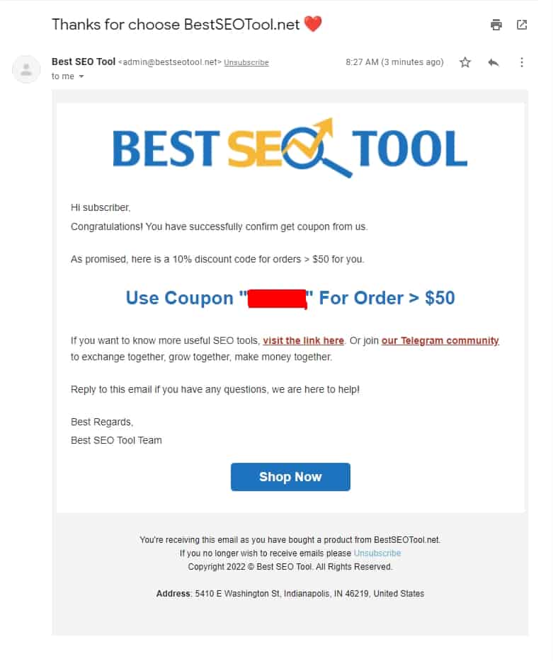 Step 2: get coupon